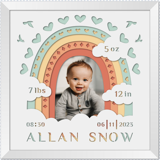 3D Baby Announcement (Framed) Customizable Multiple Sizes