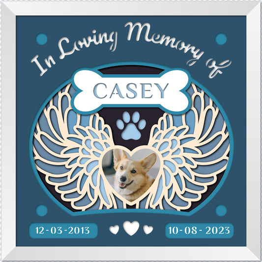 3D Dog Memorial (Framed) Customizable Multiple Sizes