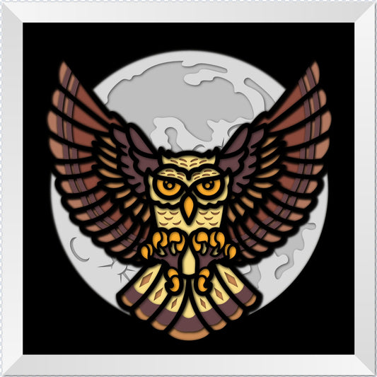 3D Owl (Framed) Multiple Sizes