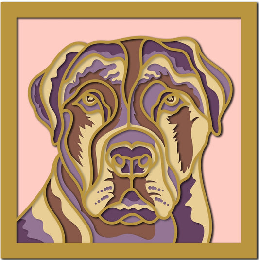 3D Pitbull (Framed) Multiple Sizes