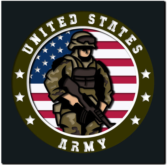 3D United States Army (Framed) Multiple Sizes