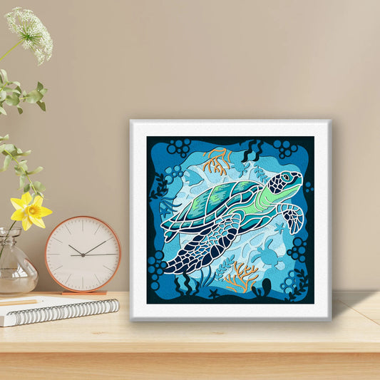 3D Sea Turtle (Framed) Multiple Sizes